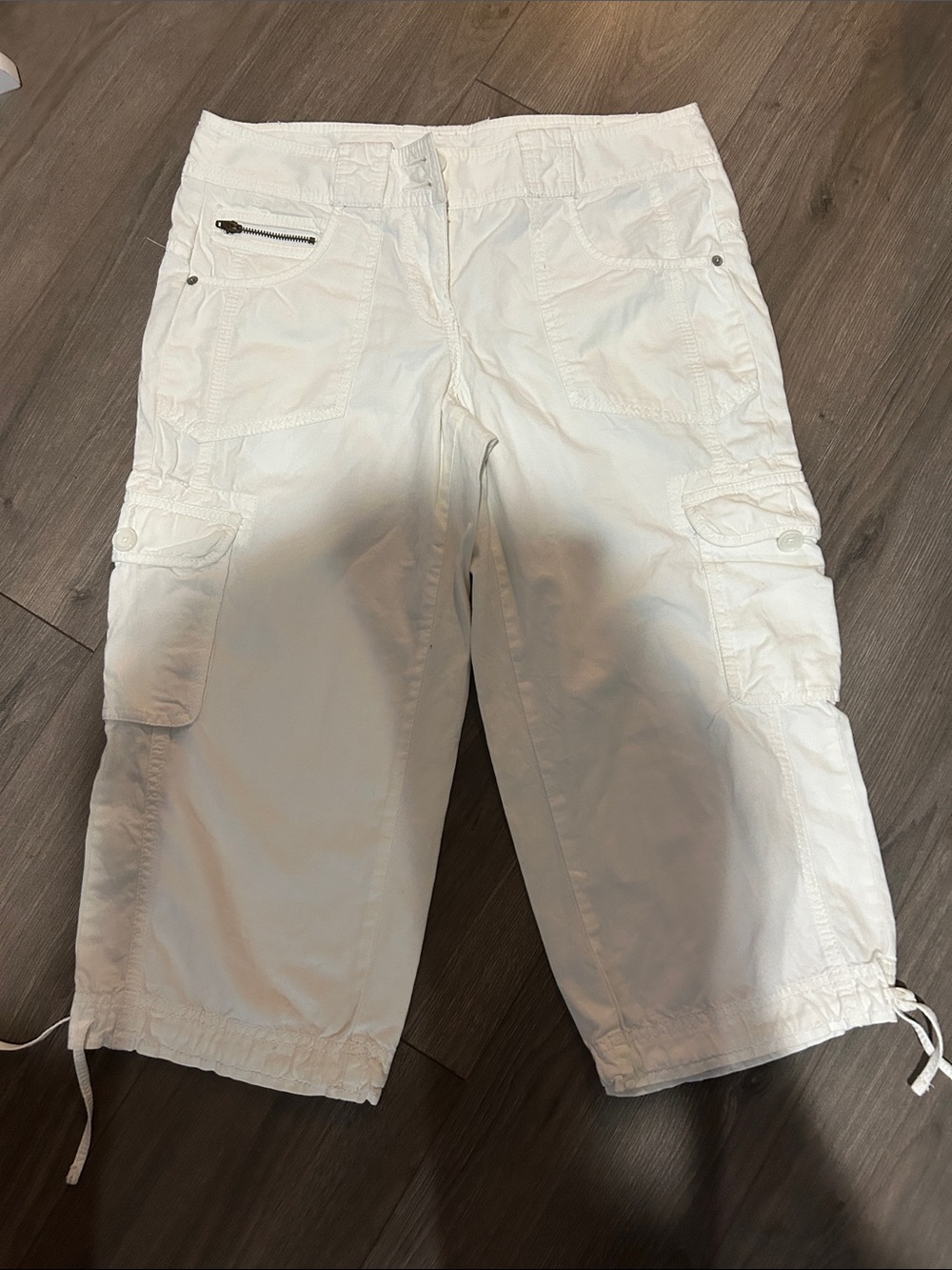 LOFT White Cargo Capri Pants